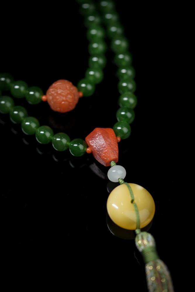 新疆天然和田玉碧玉手持（yc253331）