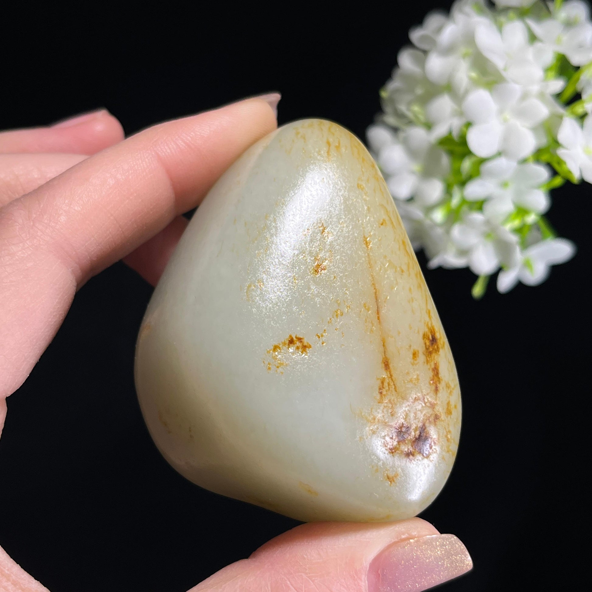 和田玉青白玉“秋痕素裹”洒金皮籽料（yc367764）