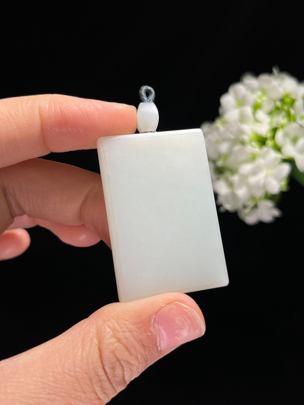 和田玉白玉“素影澄心”平安无事牌（yc259140）