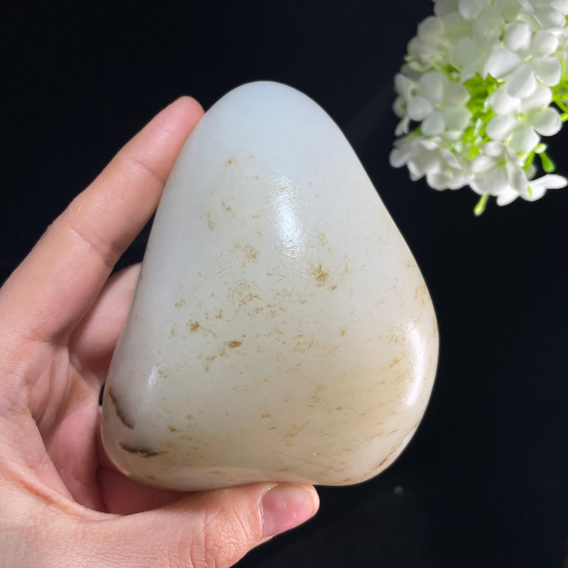 和田玉羊脂白玉“疏星映月”秋梨皮洒金皮籽料（yc357623）