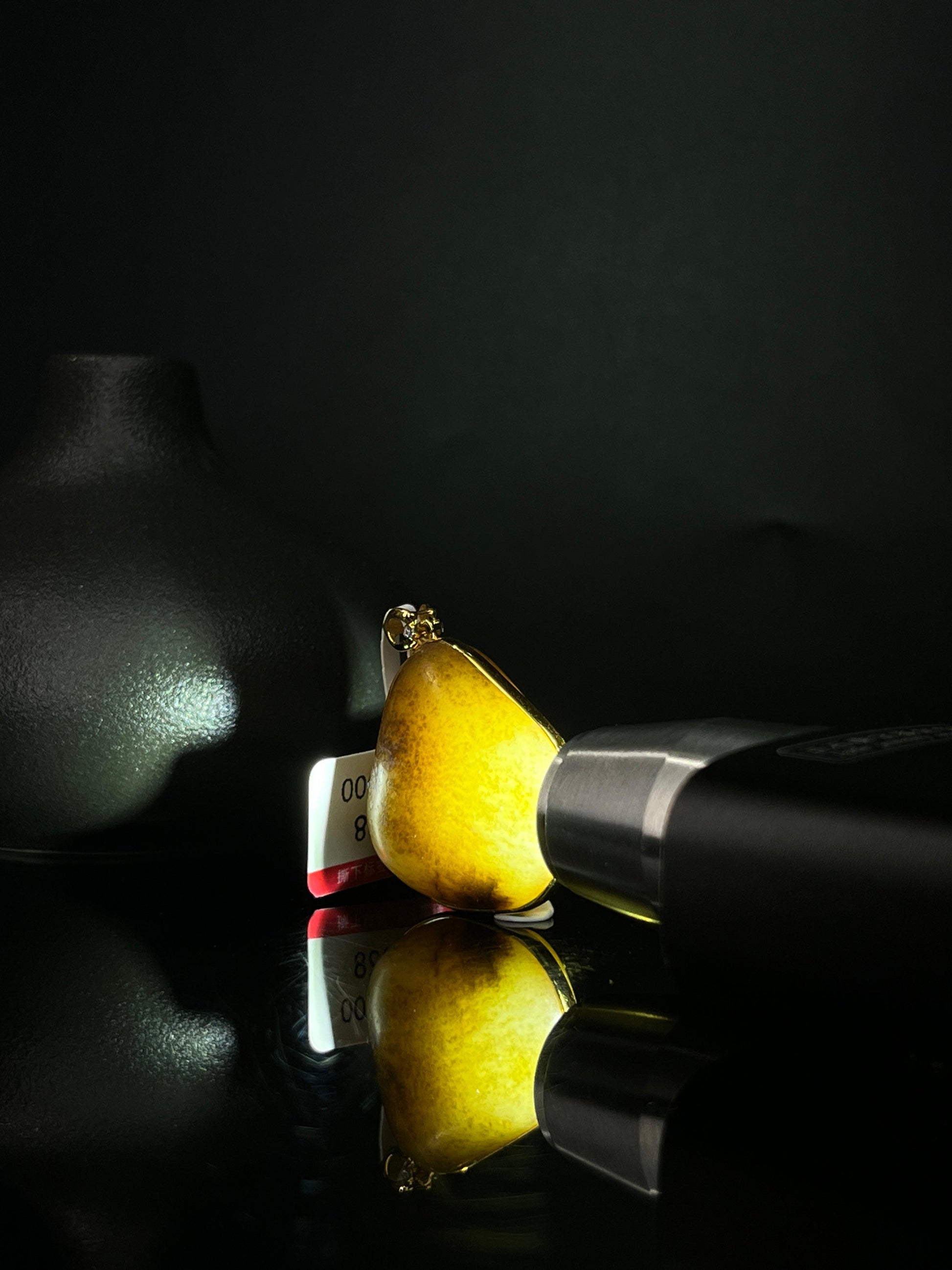 新疆和田玉籽料原石18k金镶玉吊坠4（yc243613）