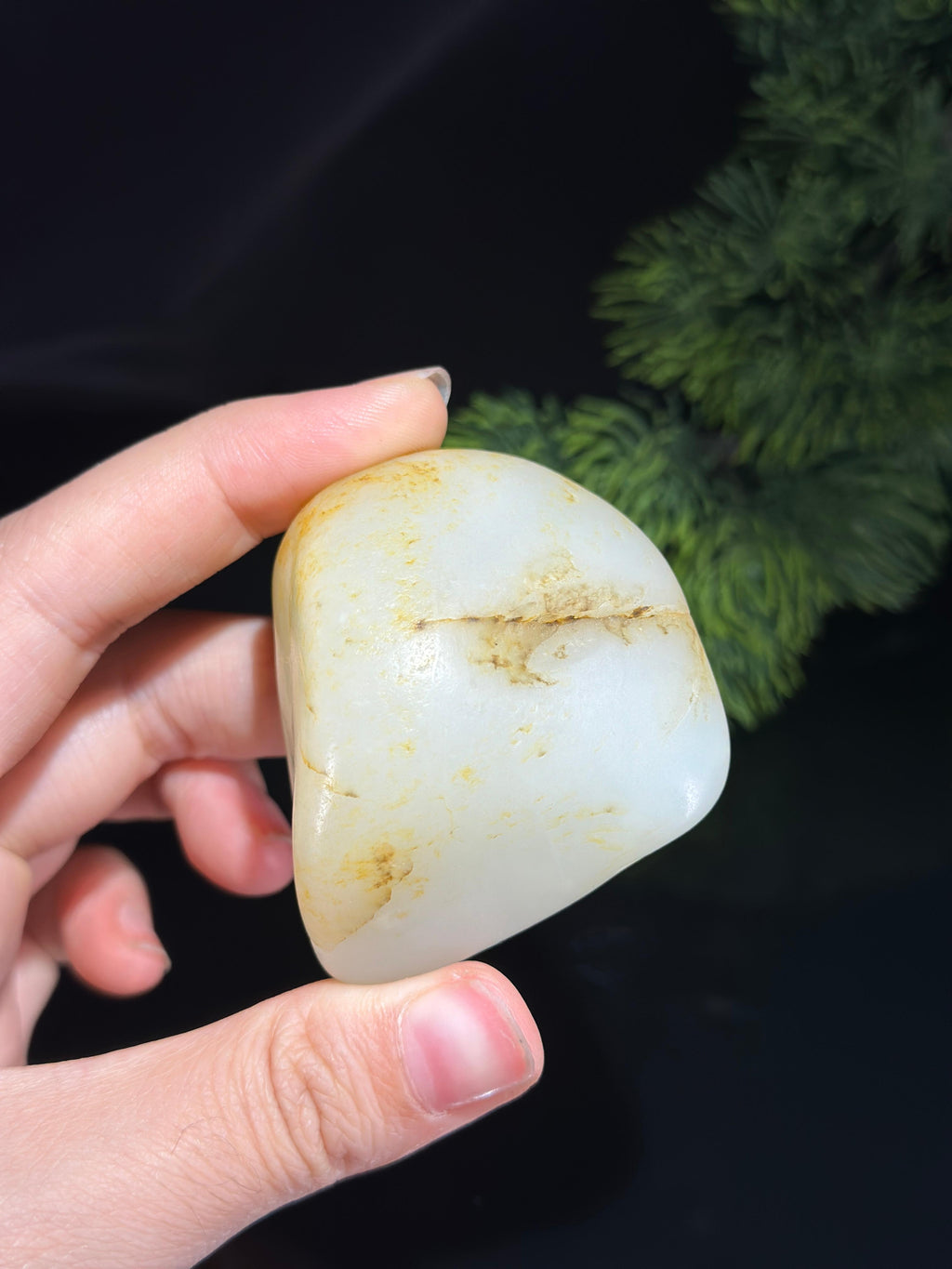 新疆和田玉珍品白玉洒金皮籽料手把件（yc697713）
