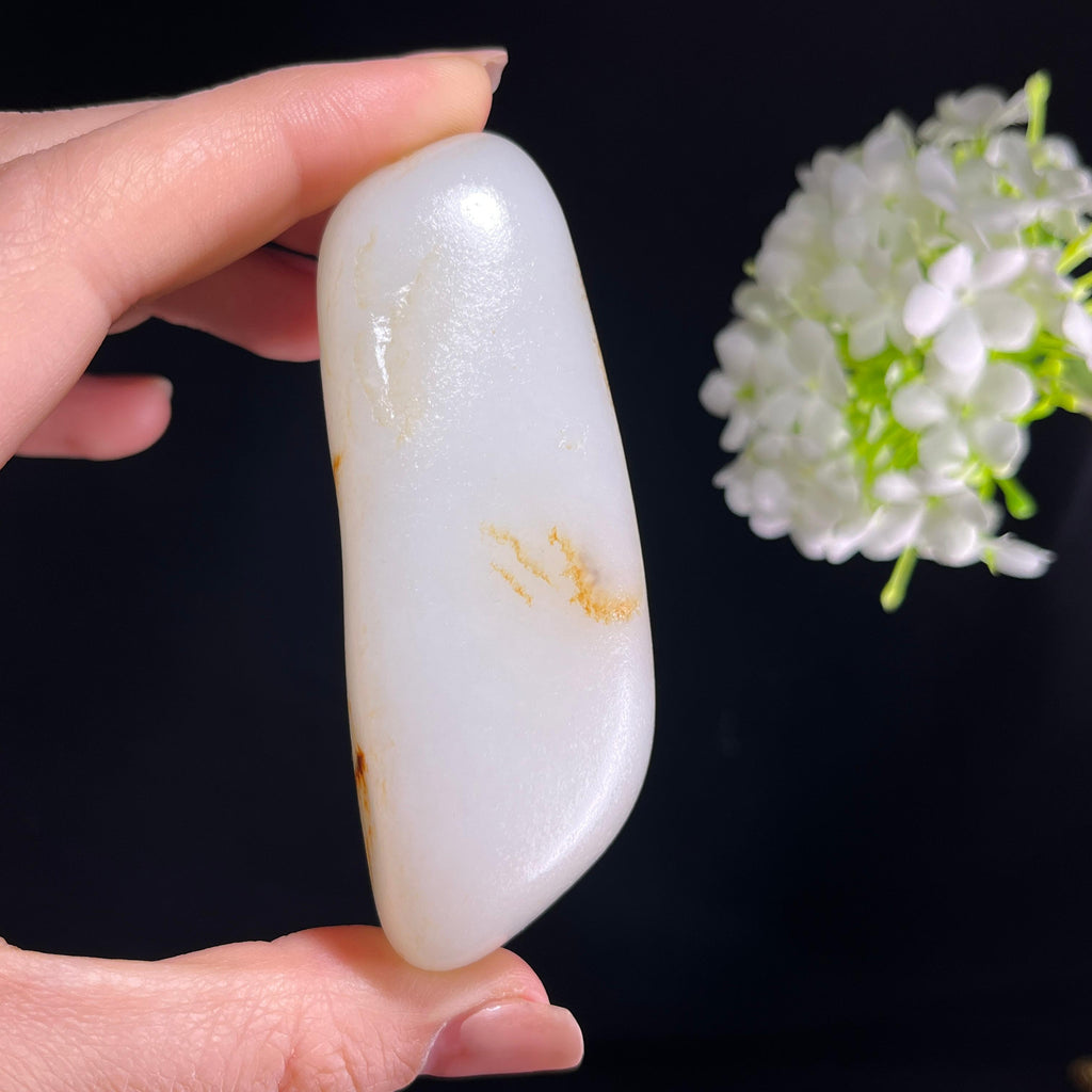 和田玉白玉“焰染霜河”虎皮籽料（yc386364）