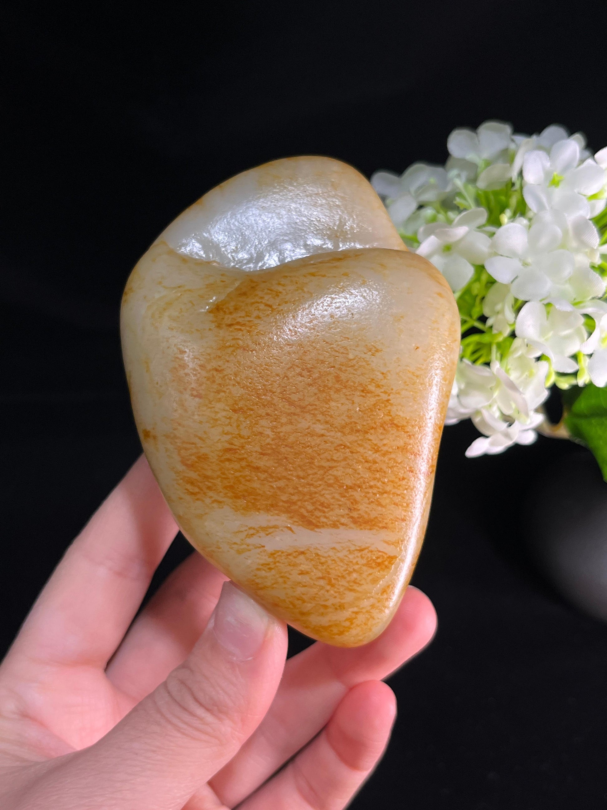 新疆和田玉白玉洒金皮摆件（yc250955）