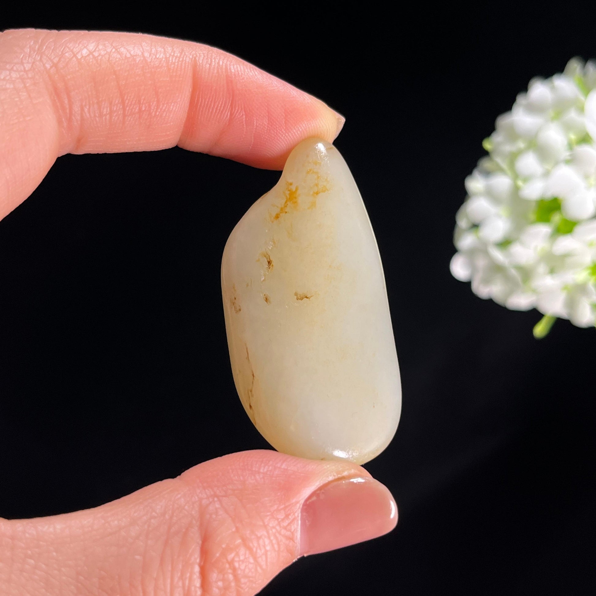 和田玉白玉洒金皮“秋霞藏玉”籽料原石（yc285839）
