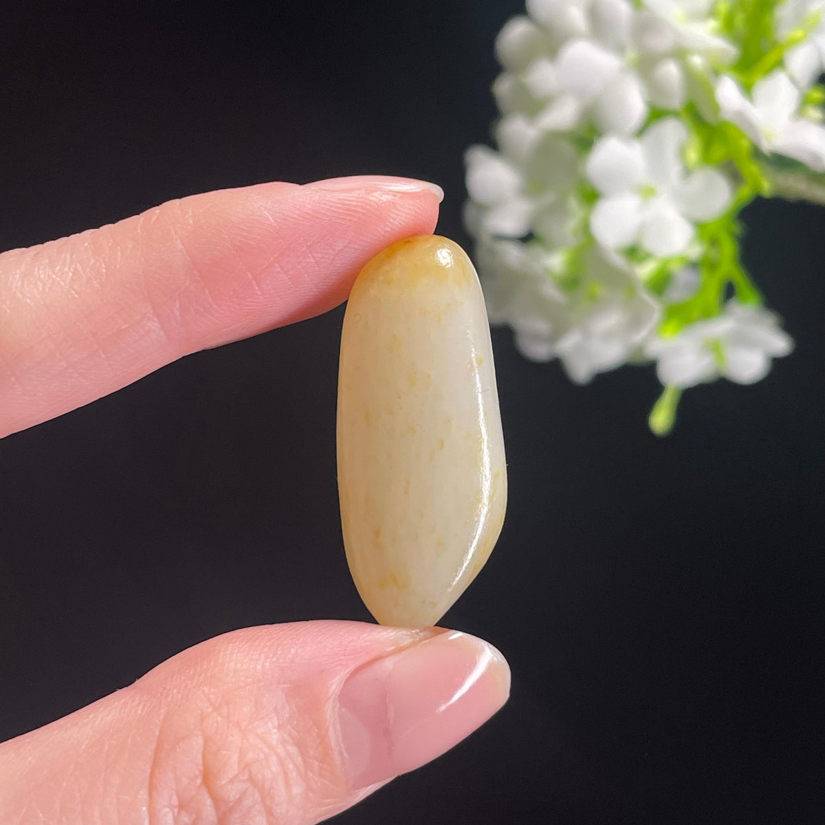 和田玉白玉洒金皮“日光切片”籽料原石（yc311968）