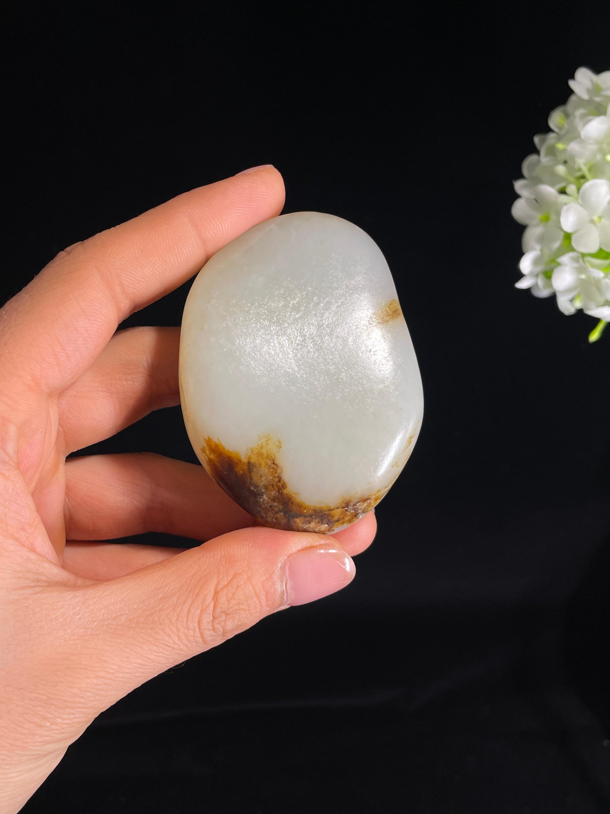 新疆天然和田玉白玉洒金皮籽料原石（yc272660）