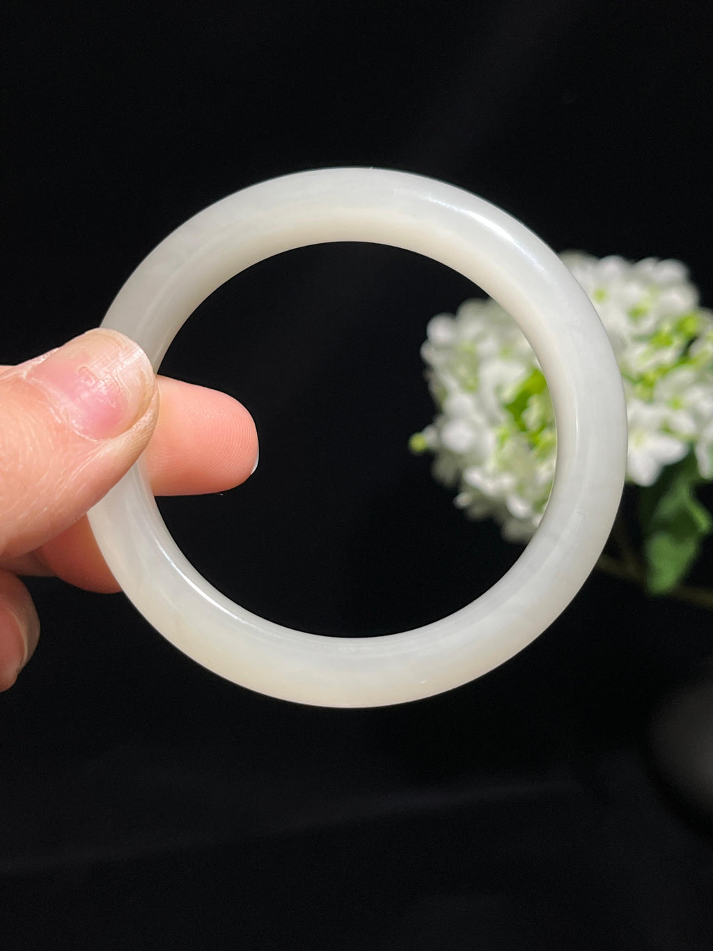 和田玉白玉手镯（卡53）（yc254774）