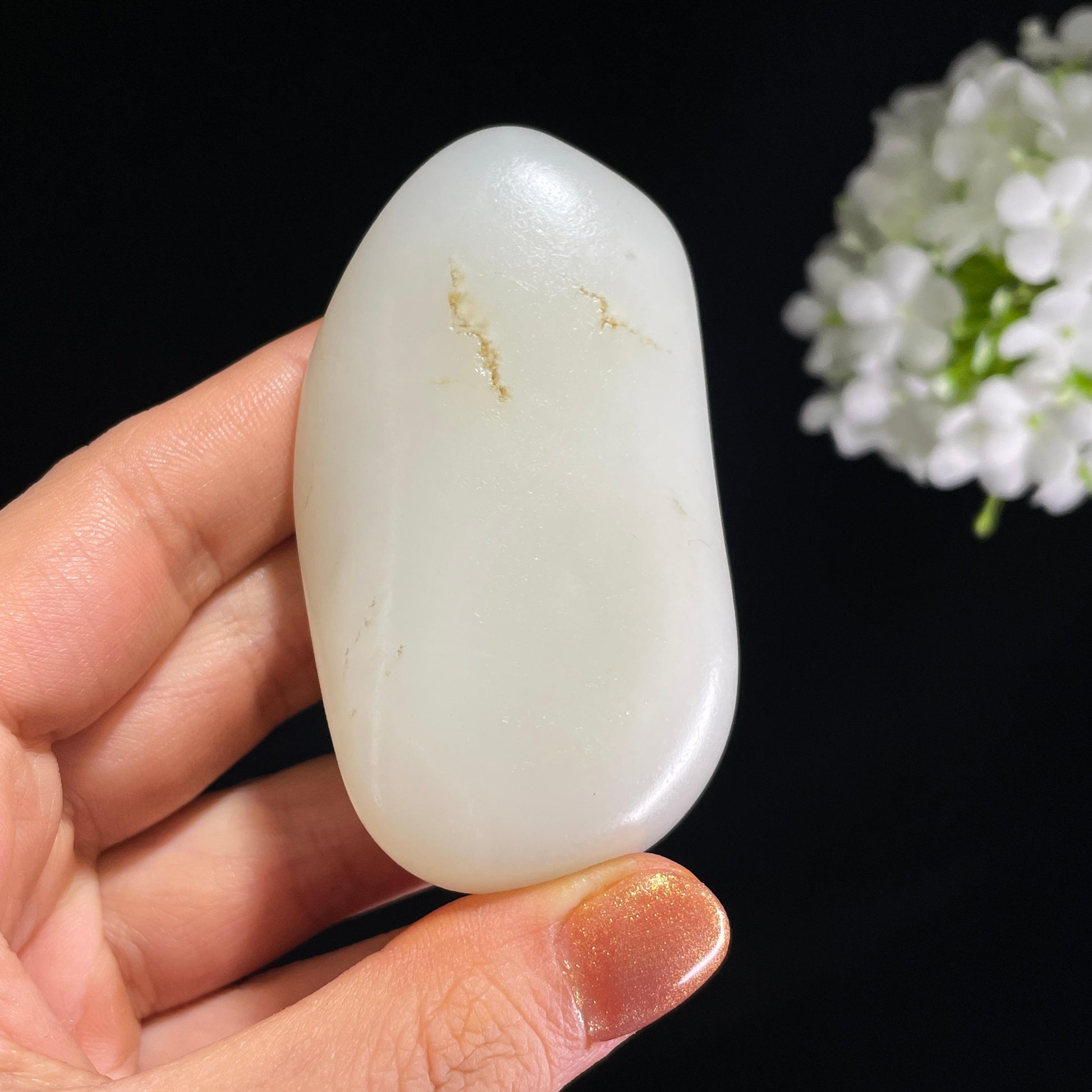和田玉白玉“月魄凝脂”光白籽料（yc375001）