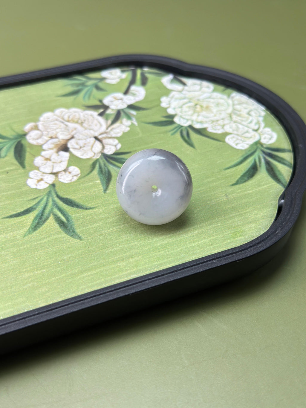新疆和田玉洒金皮青花籽料平安扣（yc763374）