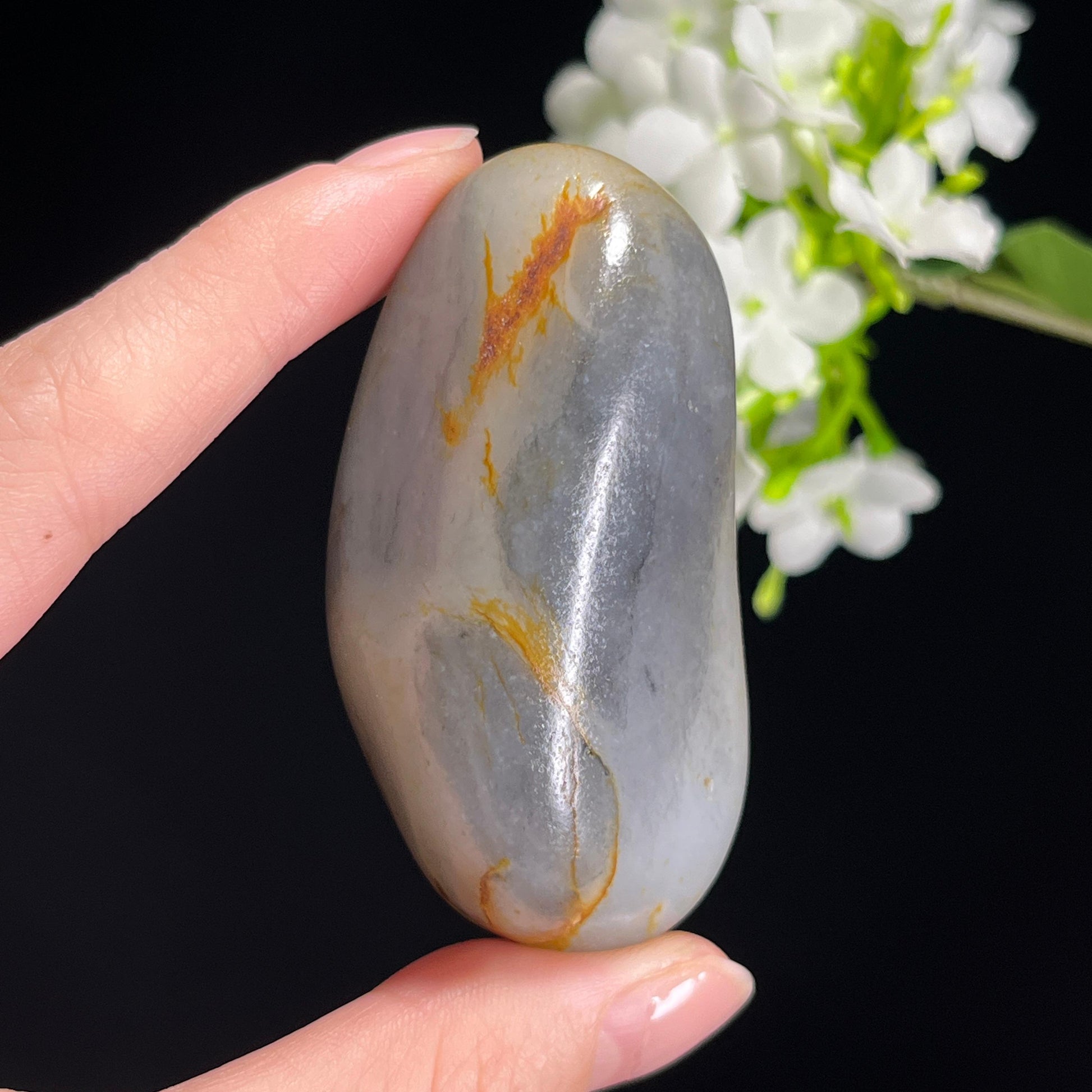 和田玉青花洒金皮“江山落金”籽料原石（yc310134）