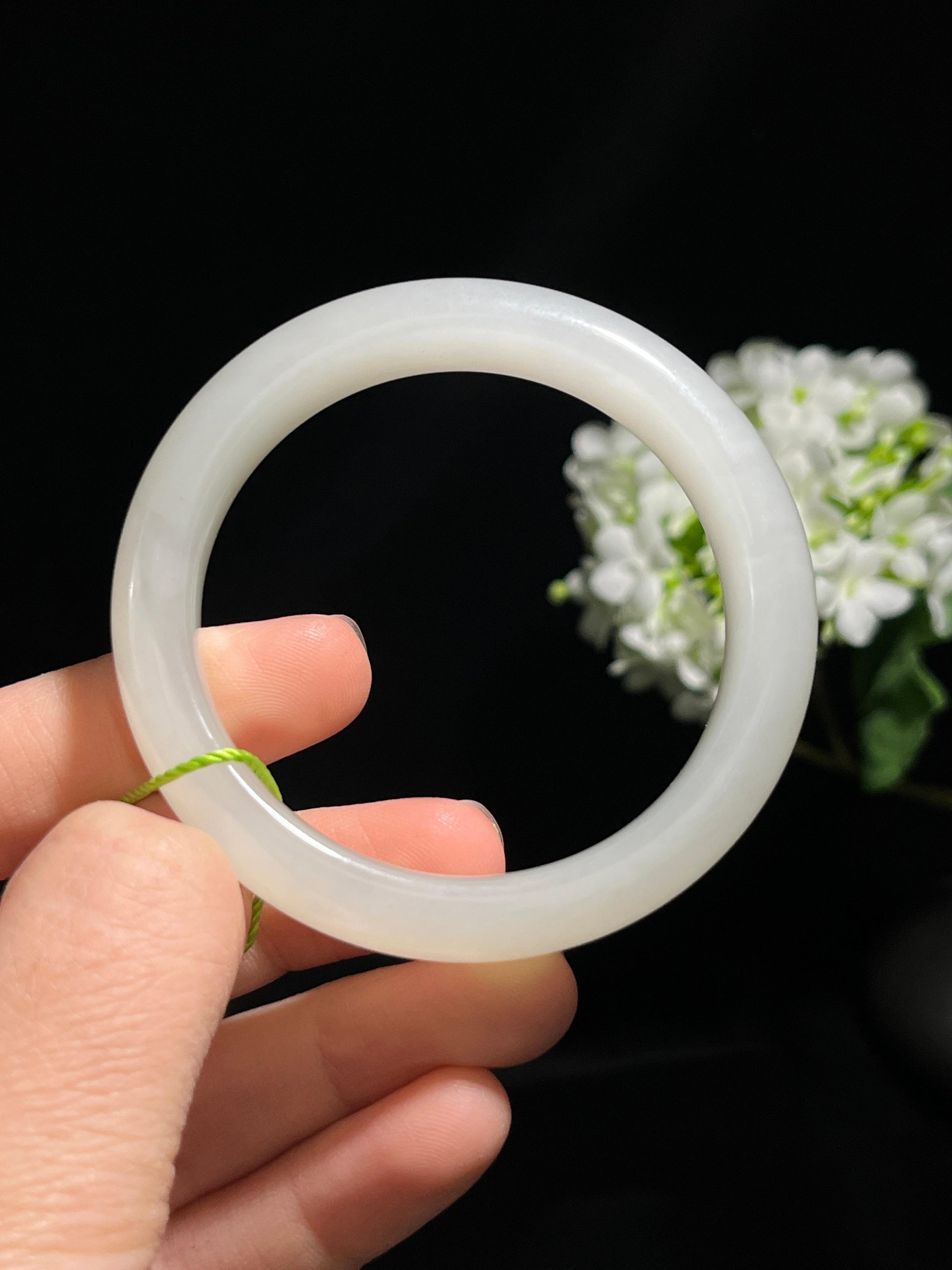 和田玉白玉手镯（卡53）（yc254774）