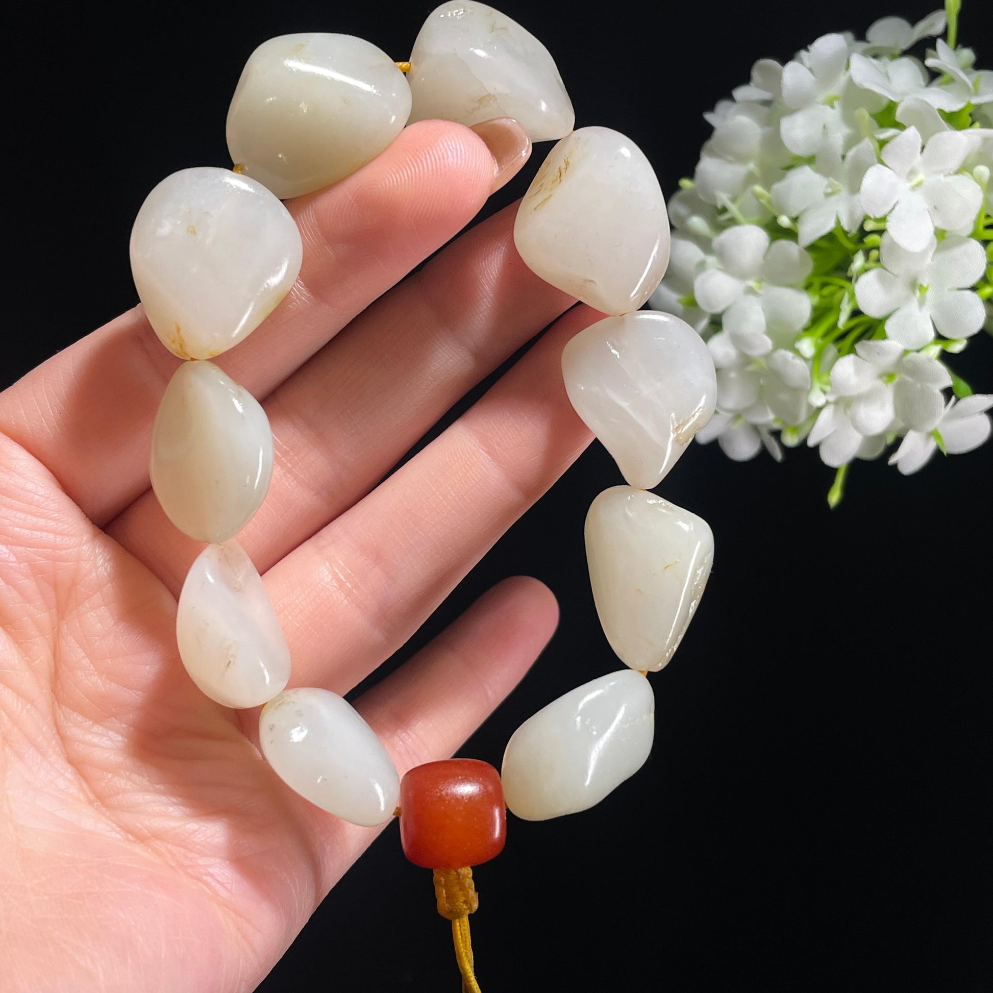 新疆天然和田玉原籽手串（yc382001）
