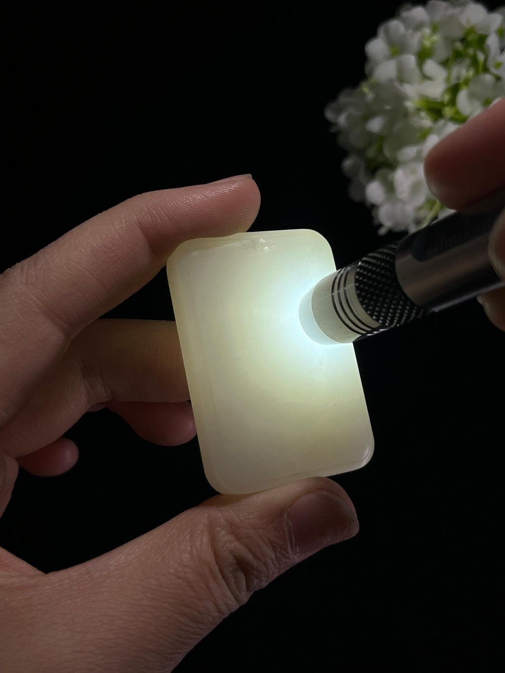 和田玉白玉方形无事牌（yc257296）