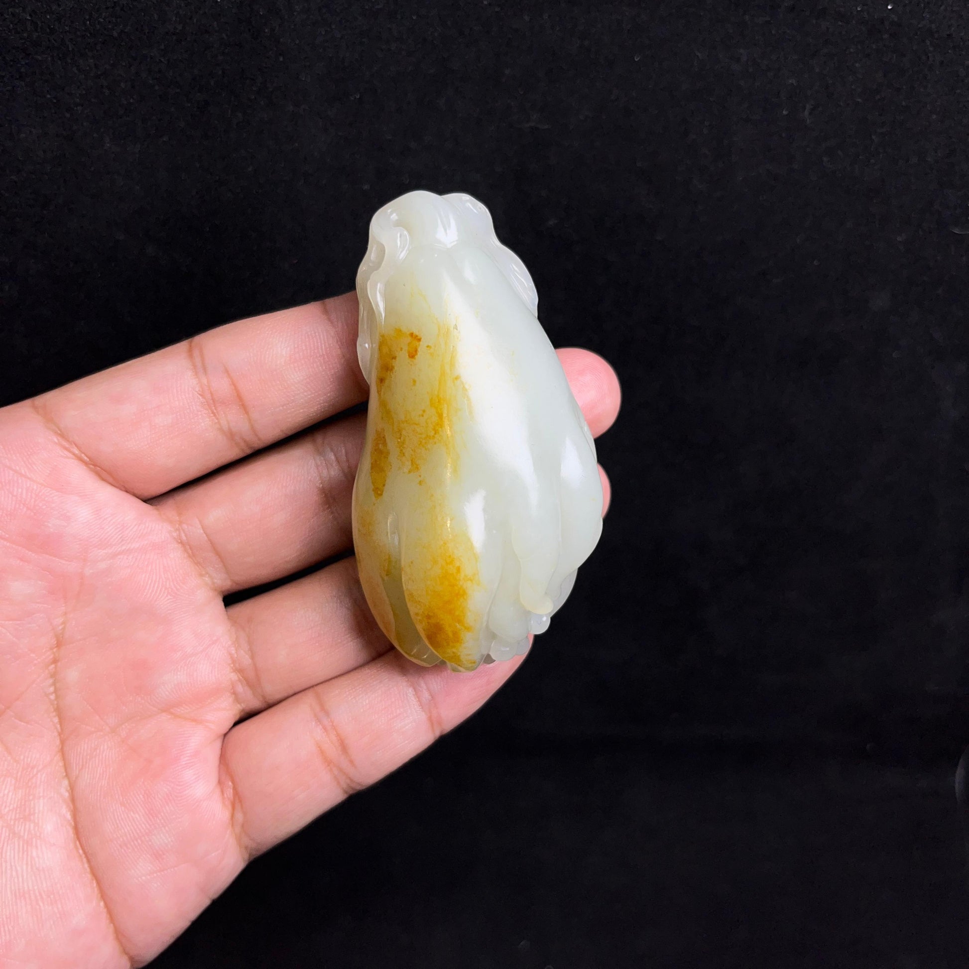 和田玉籽料洒金皮佛手挂件yc191254