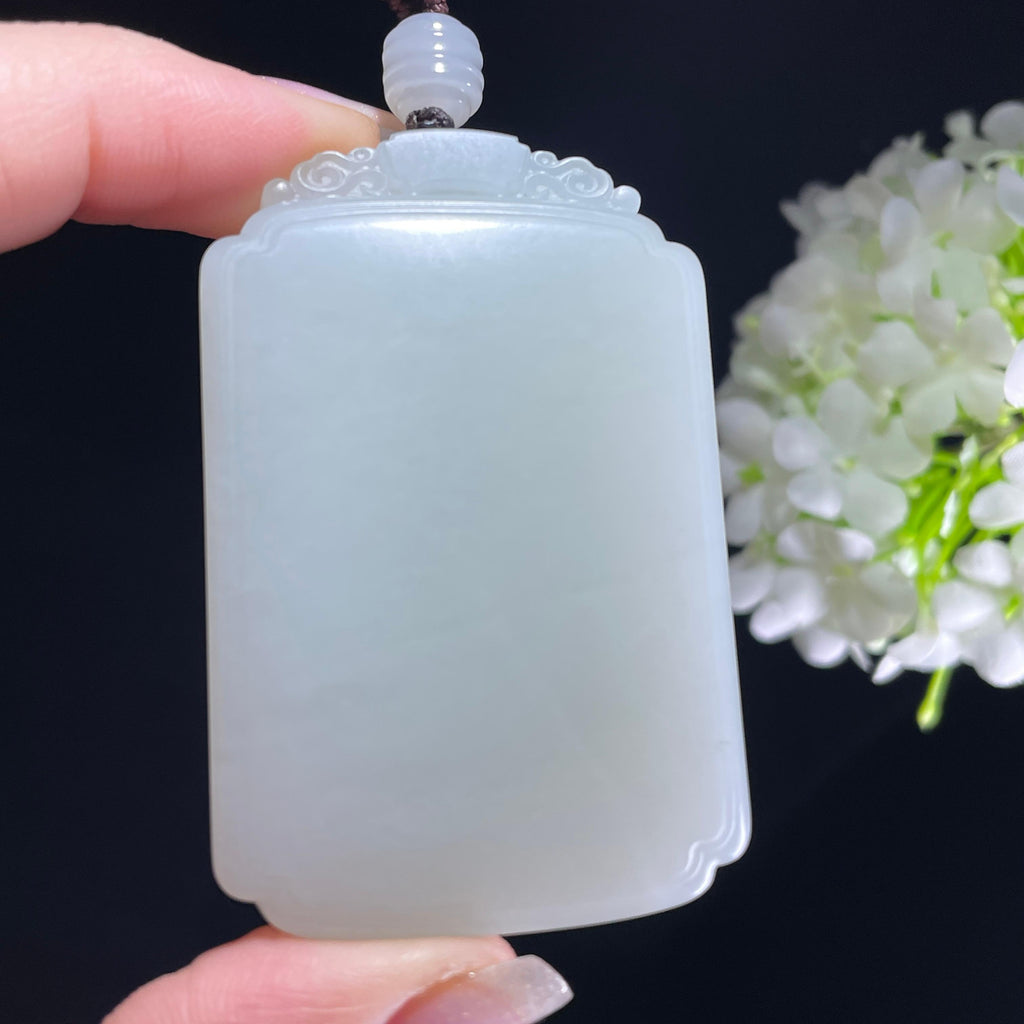 和田玉白玉满洒金皮籽料无事牌（yc393153）