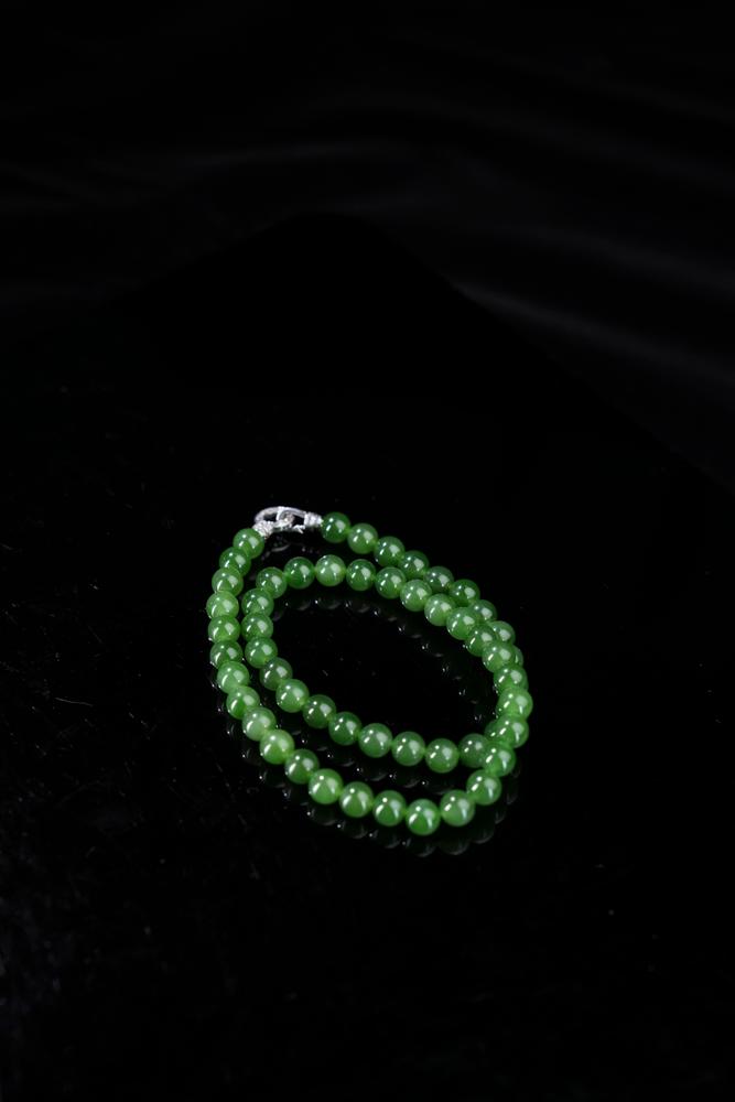 新疆天然和田玉碧玉项链4（yc253340）