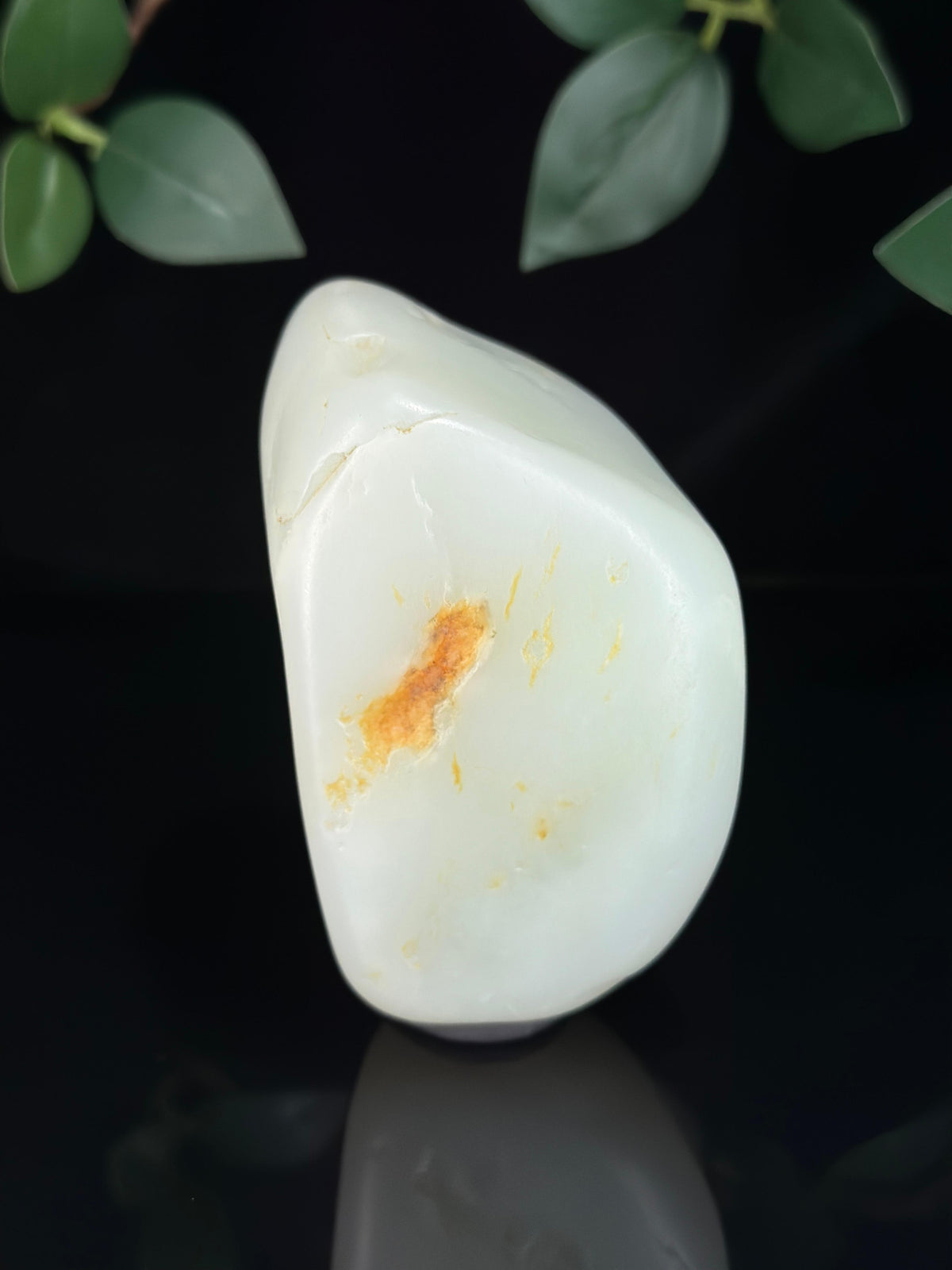 新疆和田玉白玉洒金皮臻品籽料摆件（yc749139）