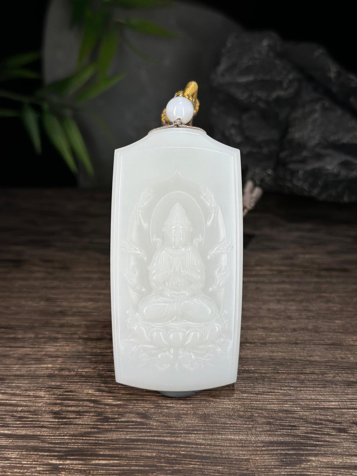 和田玉精品白玉千手观音挂件（yc728977）
