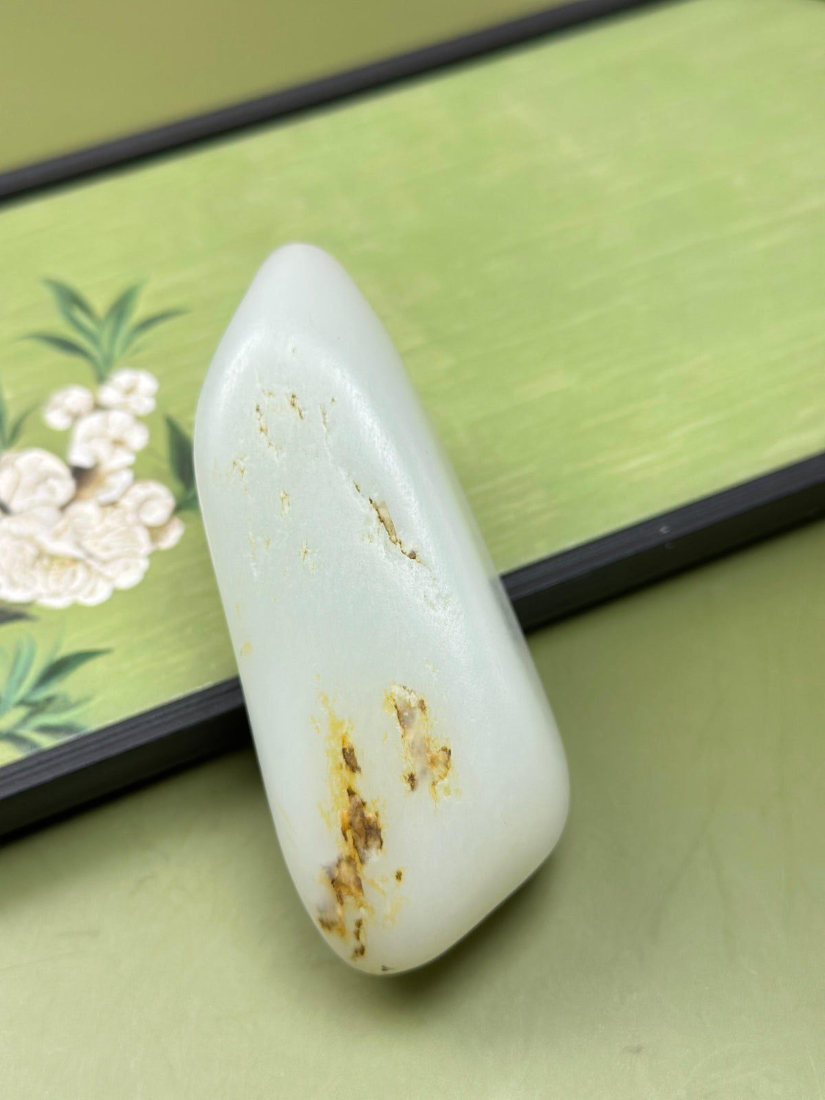 臻品新疆和田玉白玉籽料手把件（yc777165）
