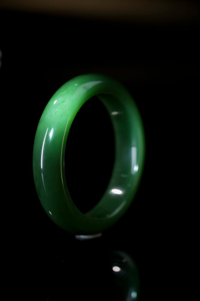 新疆天然和田玉碧玉手镯11（yc253305）