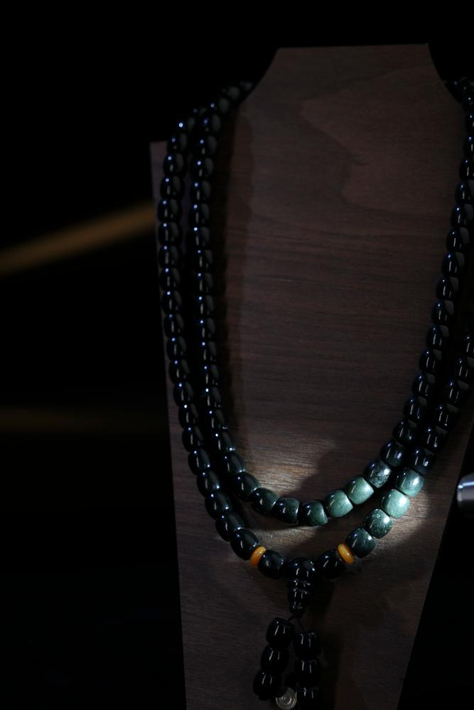 和田玉塔青项链（卡9）（yc248317）