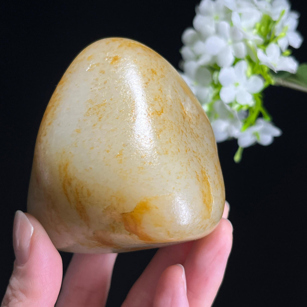 和田玉青白玉洒金皮“金山安坐”籽料原石（yc310592）