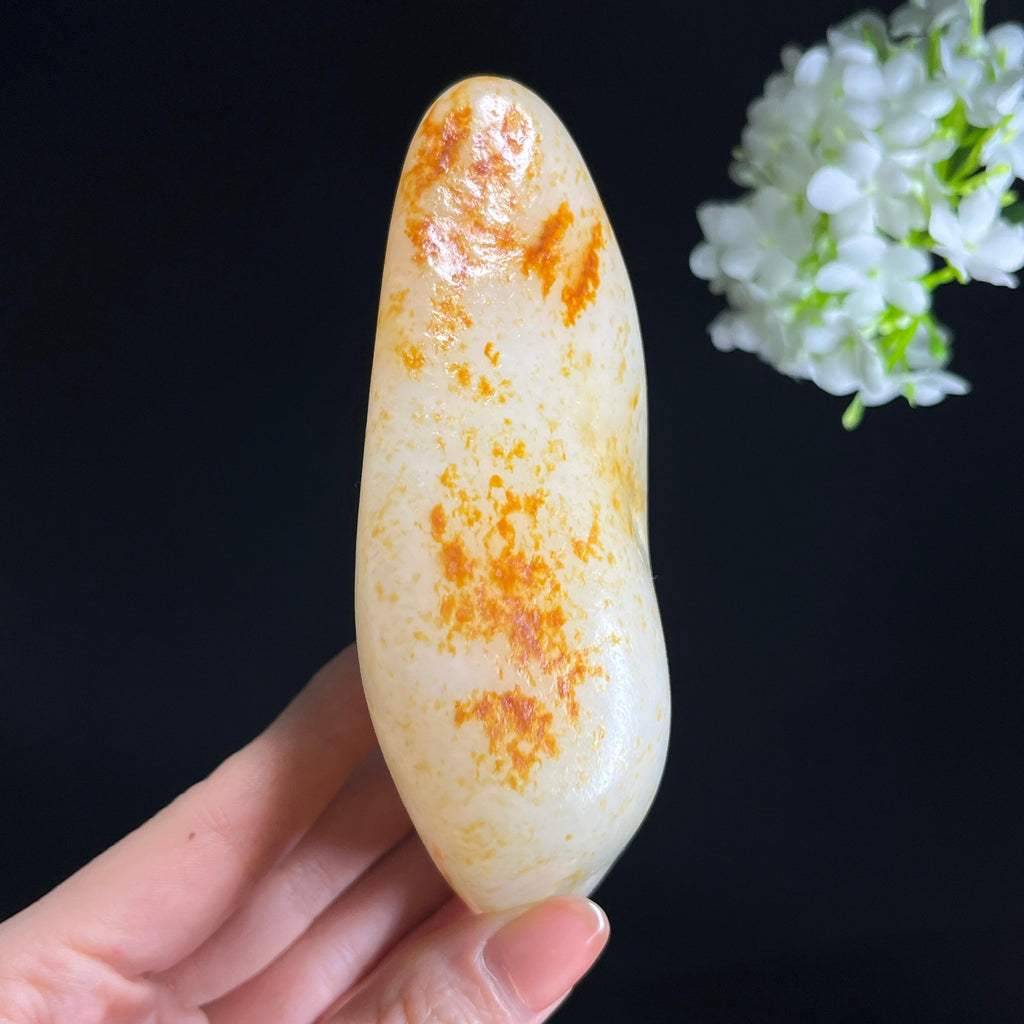 和田玉暖白种“烟霞金峰”通体洒金皮籽料（yc350627）