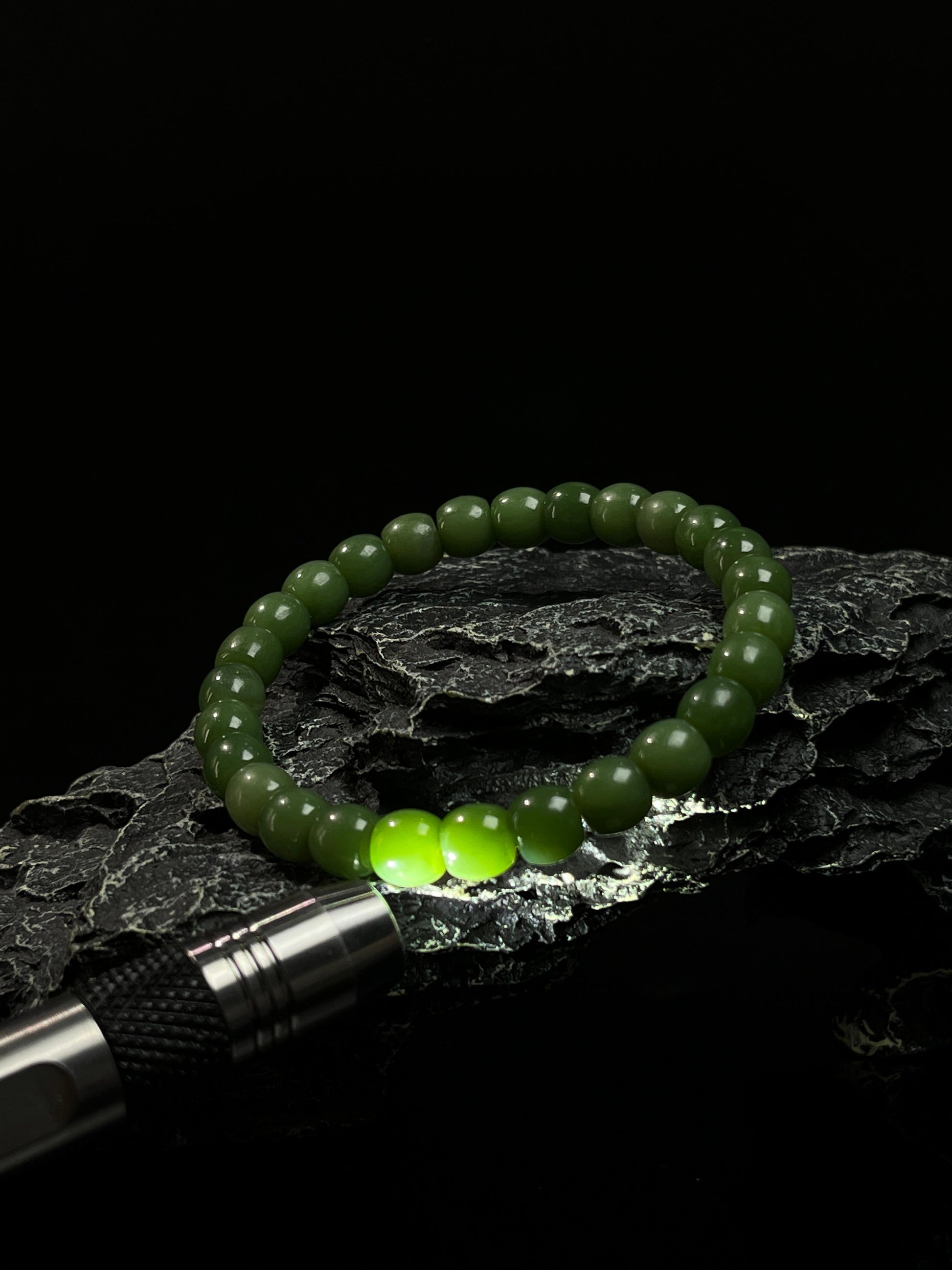 新疆和田玉碧玉手串（yc240707）