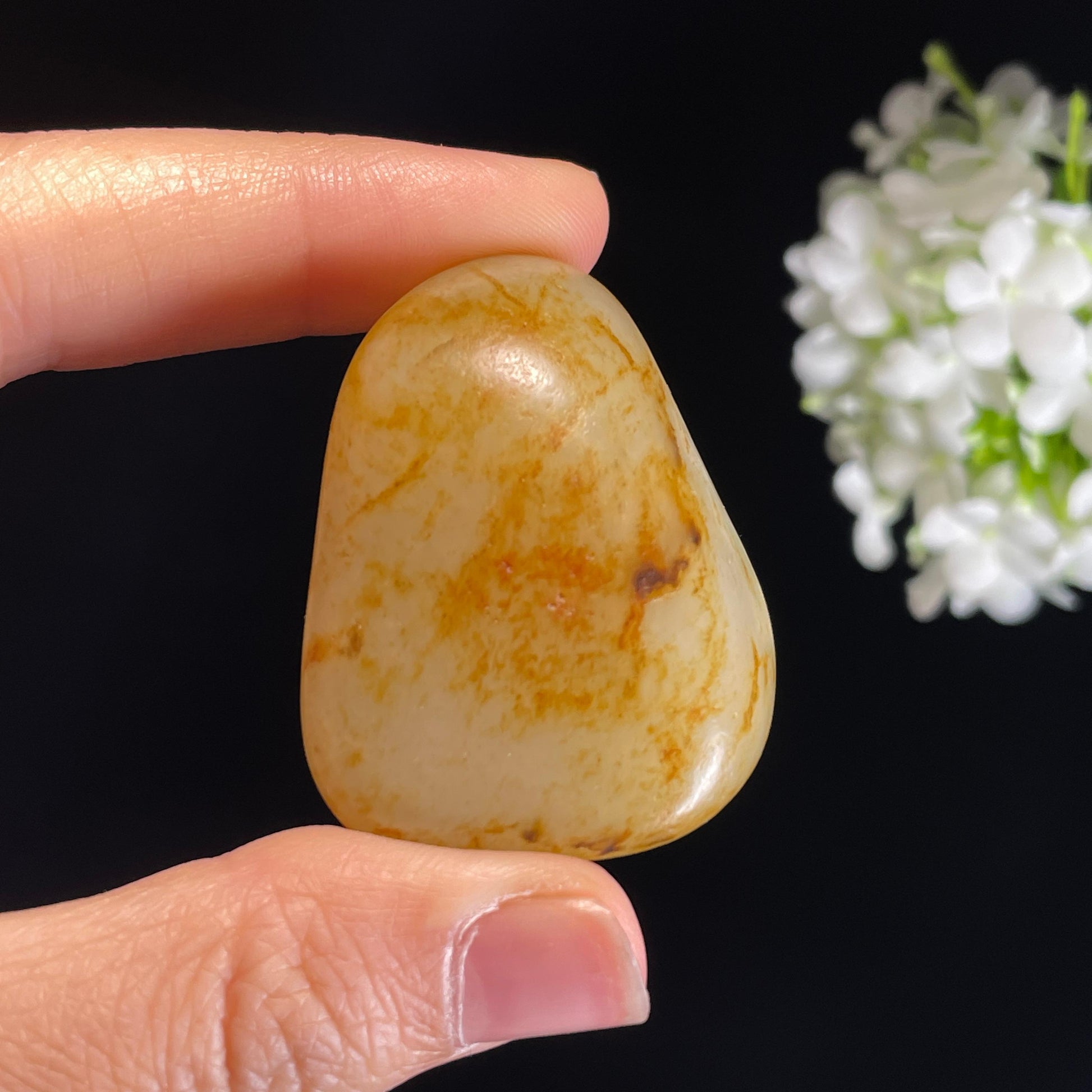 新疆和田玉“金风织纱”白玉洒金皮籽料（yc440760）
