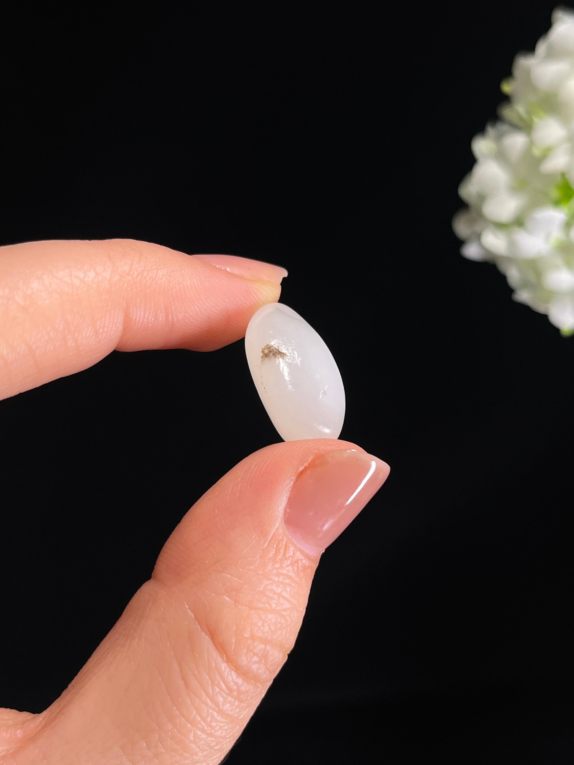 和田玉光白籽“独钓寒江雪”籽料原石（yc278743）