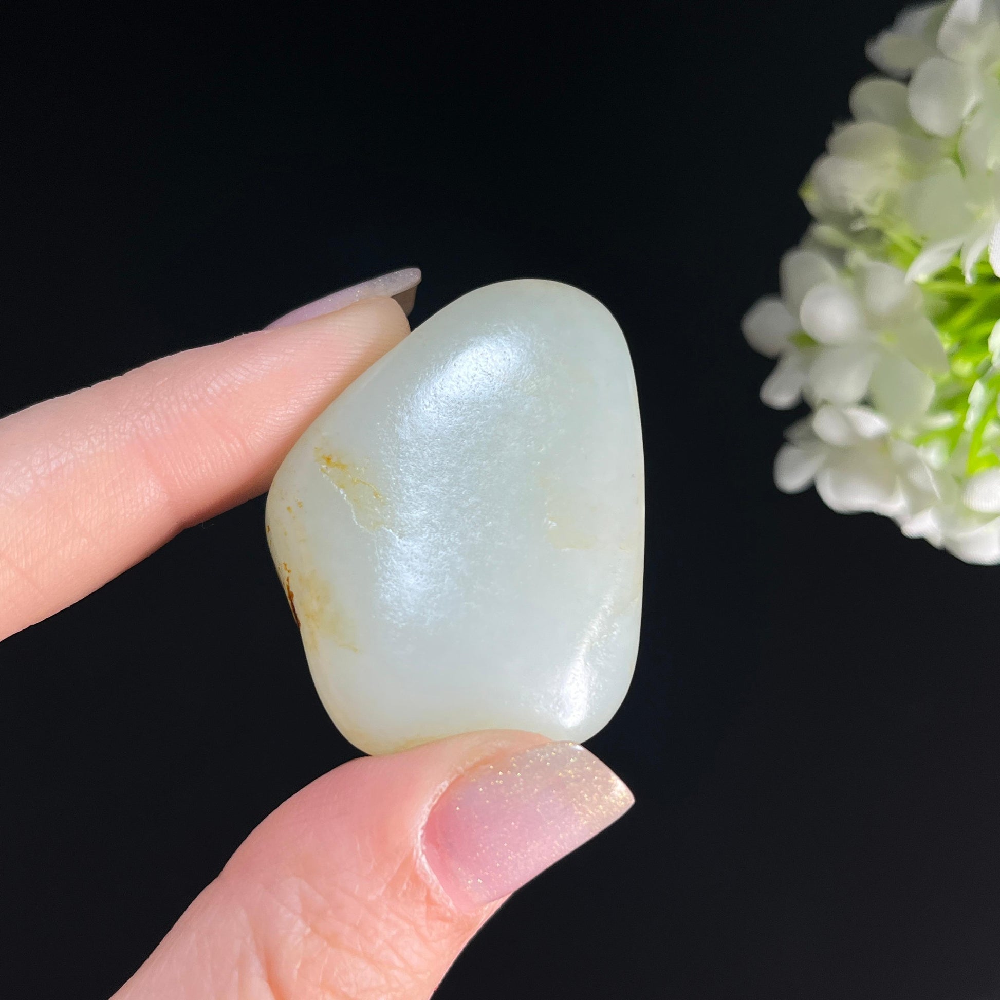 和田玉白玉“轻烟漠漠”洒红皮籽料（yc361332）