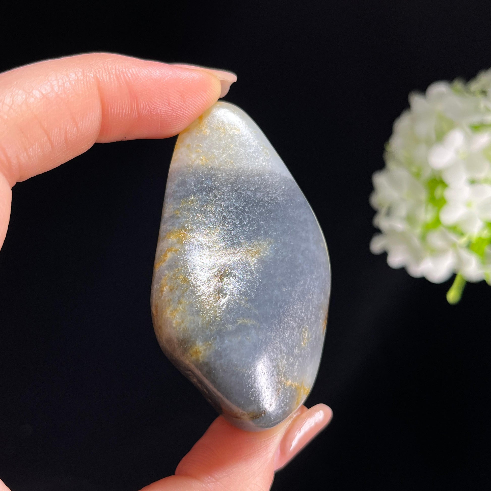 2026.4.9广告流，和田玉青花“黛峰鎏金”洒金皮籽料（yc382808）