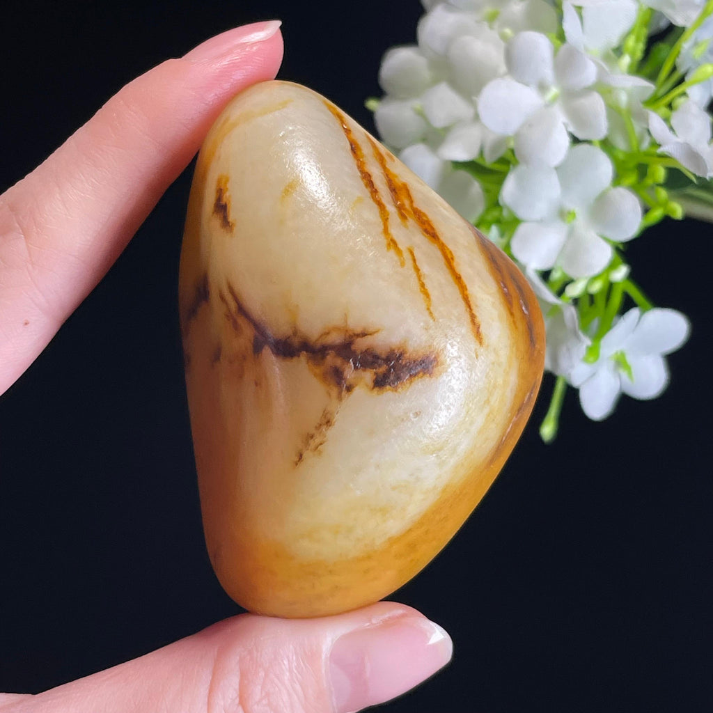 和田玉金包银通体洒金皮“金浪披霜”籽料原石（yc310071）