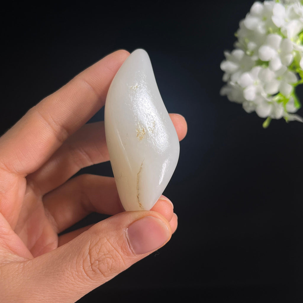 和田玉一级白“璞玉清月”光白籽料（yc295475）