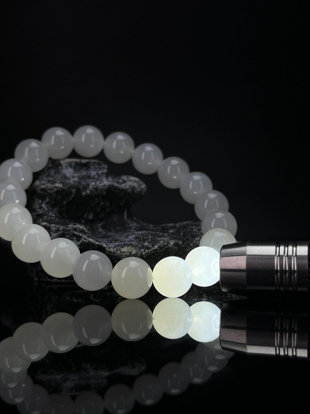 和田玉一级白手串（10卡）秒（yc234093）