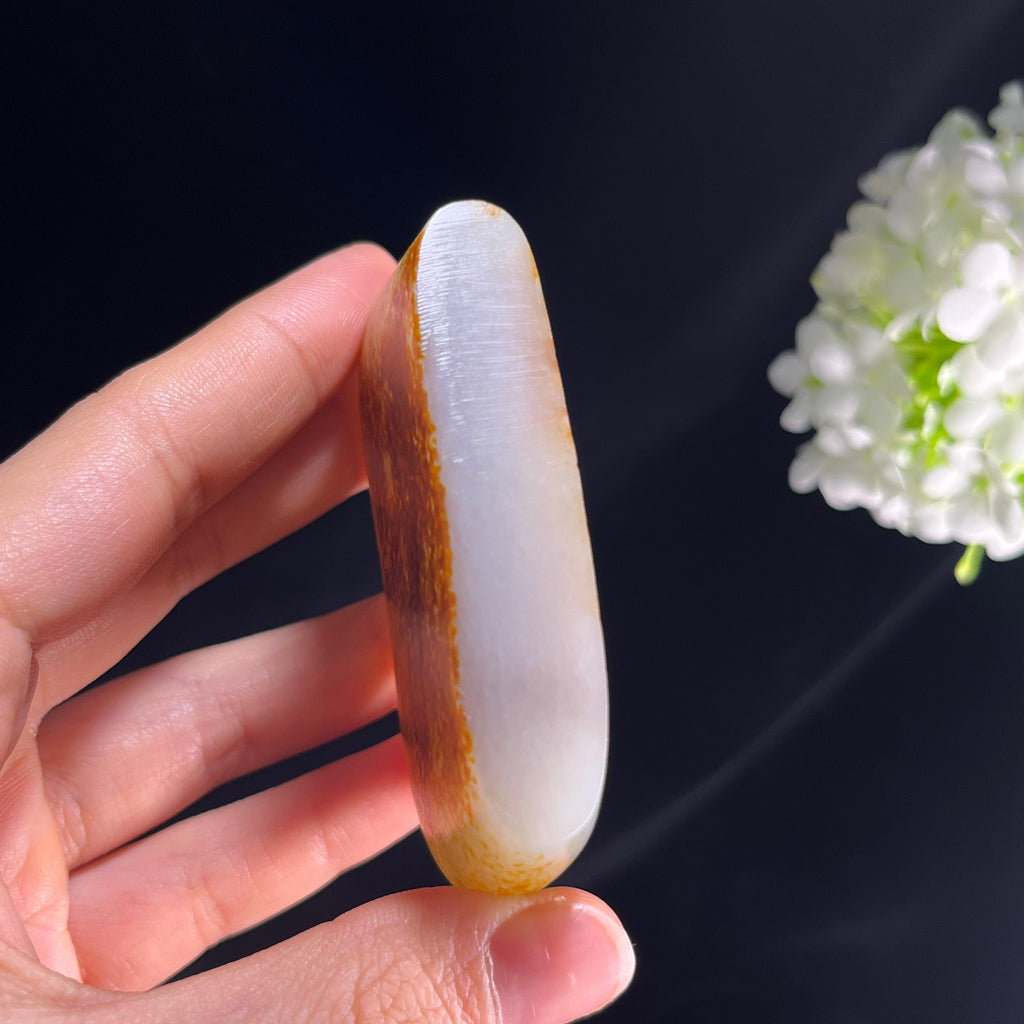 和田玉白玉“赤锦漫璧”通体洒金皮籽料（yc360496）