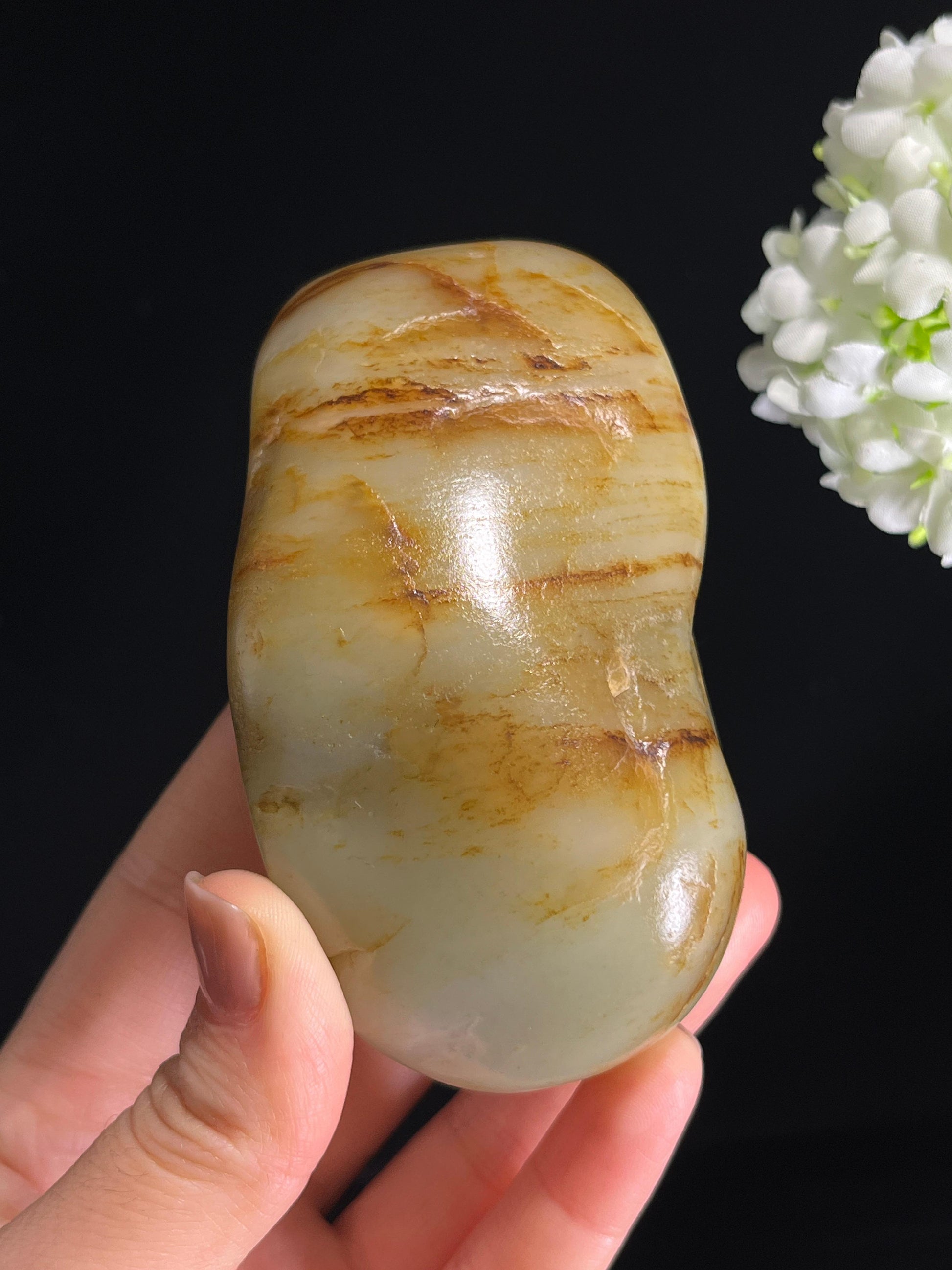 和田玉白玉洒金皮“大漠烟云”籽料原石（yc278551）