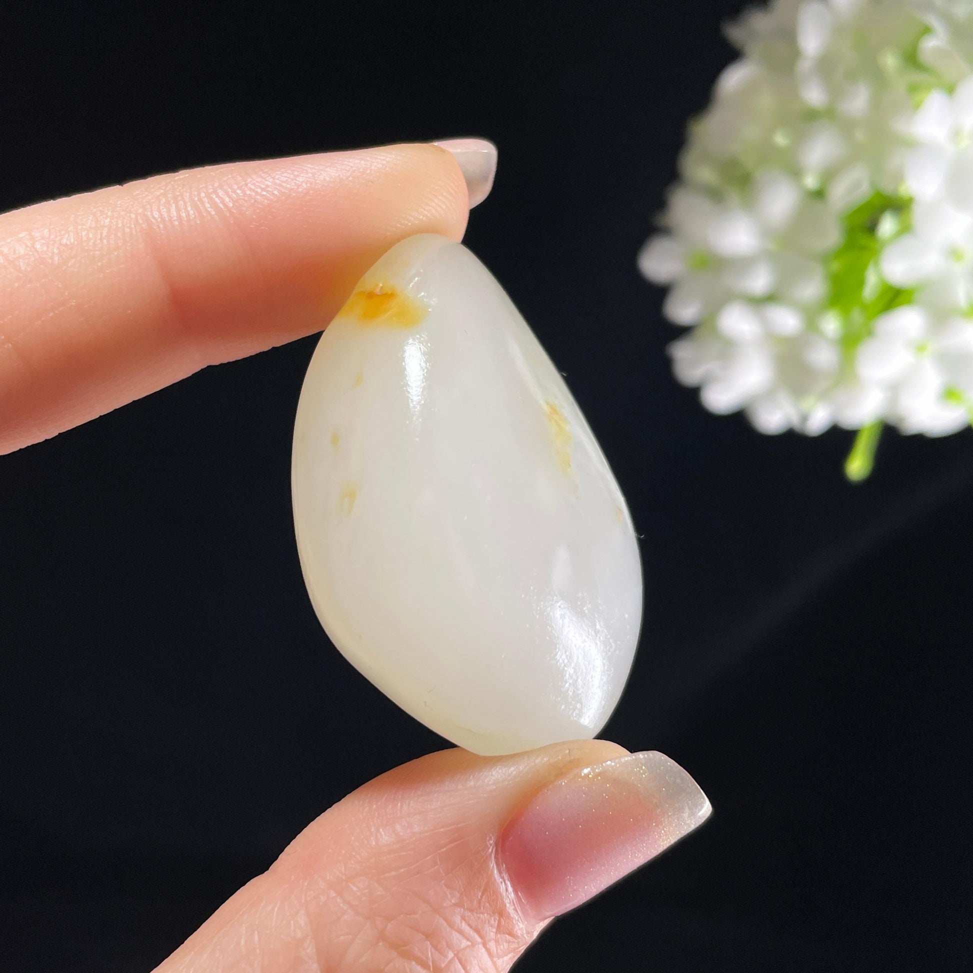 和田玉白玉“晴光一点”洒金皮籽料（yc394208）