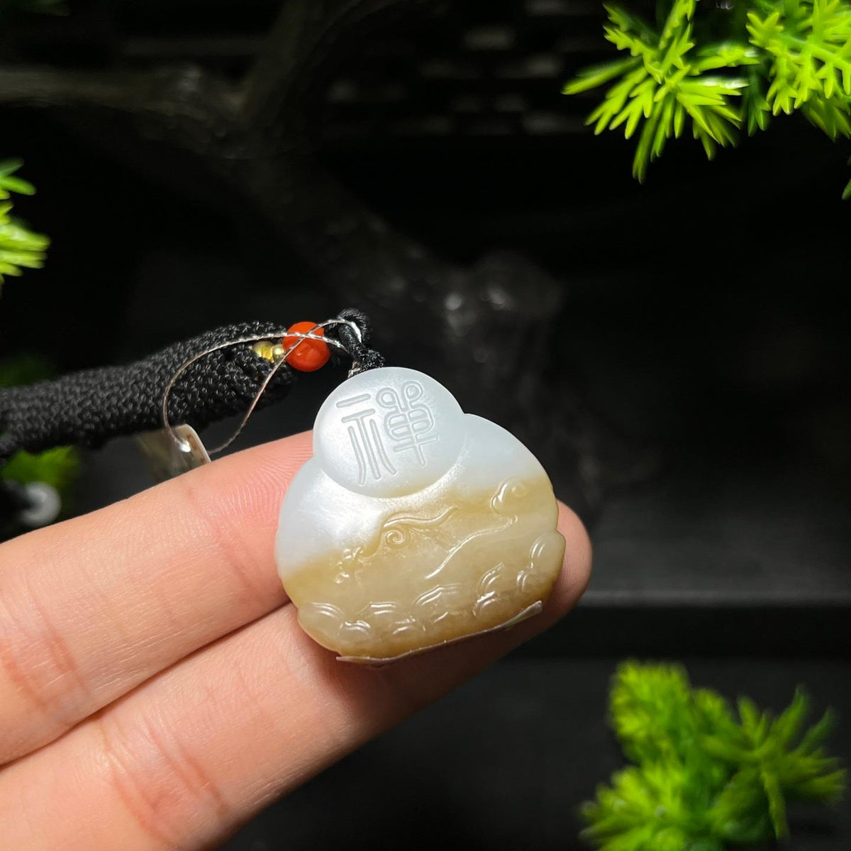 和田玉且末糖白笑口常开佛公（yc730632）