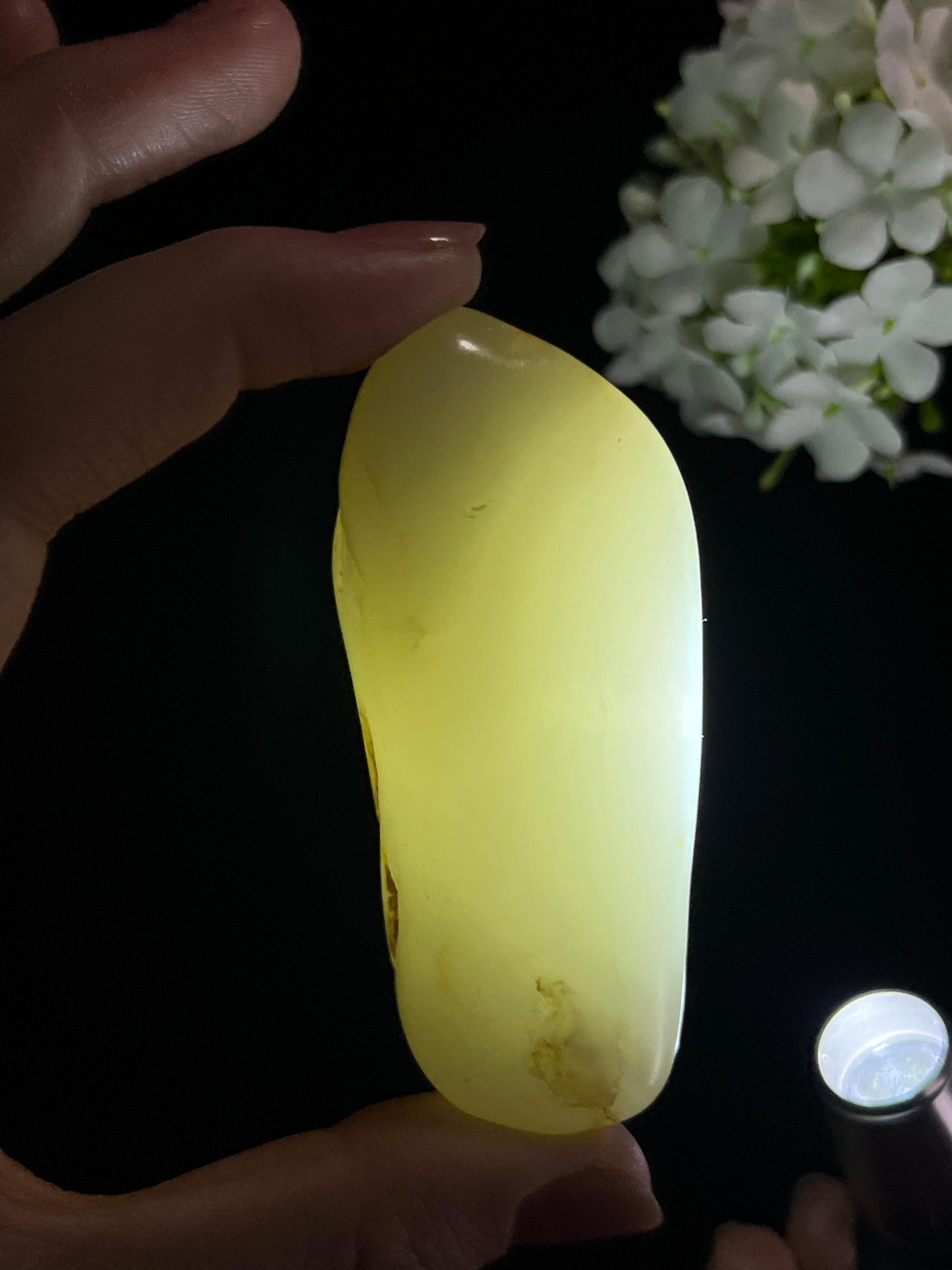 新疆天然和田玉白玉“月魄凝痕”籽料原石（yc277028）