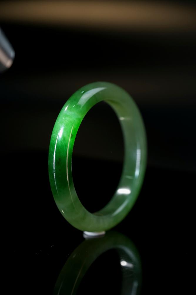 新疆天然和田玉碧玉手镯4（yc253290）