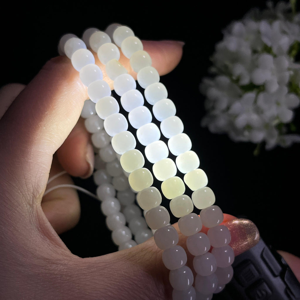 和田玉白羊脂白玉洒金皮籽料老型珠手串/项链（卡7）（yc303475）