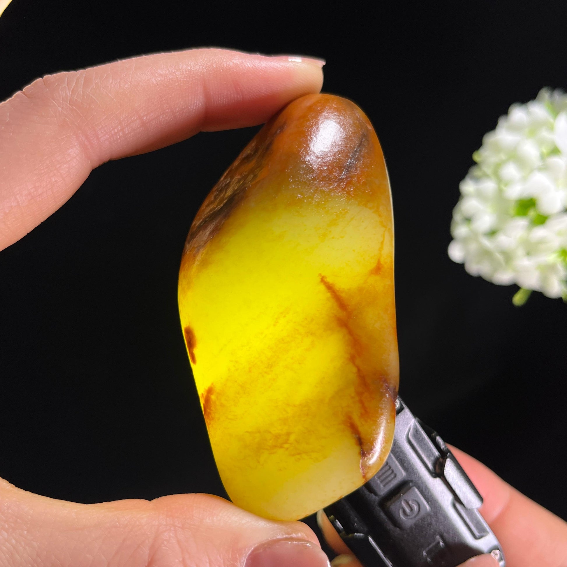 和田玉青白玉聚红皮“秋峦尽染”籽料原石（yc286273）