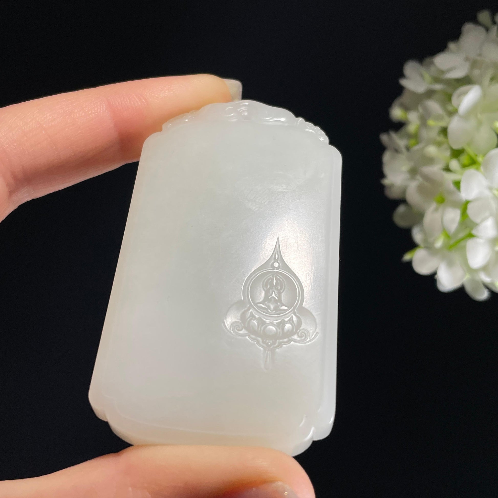 和田玉 “禅意素安白玉无事牌”（yc325435）