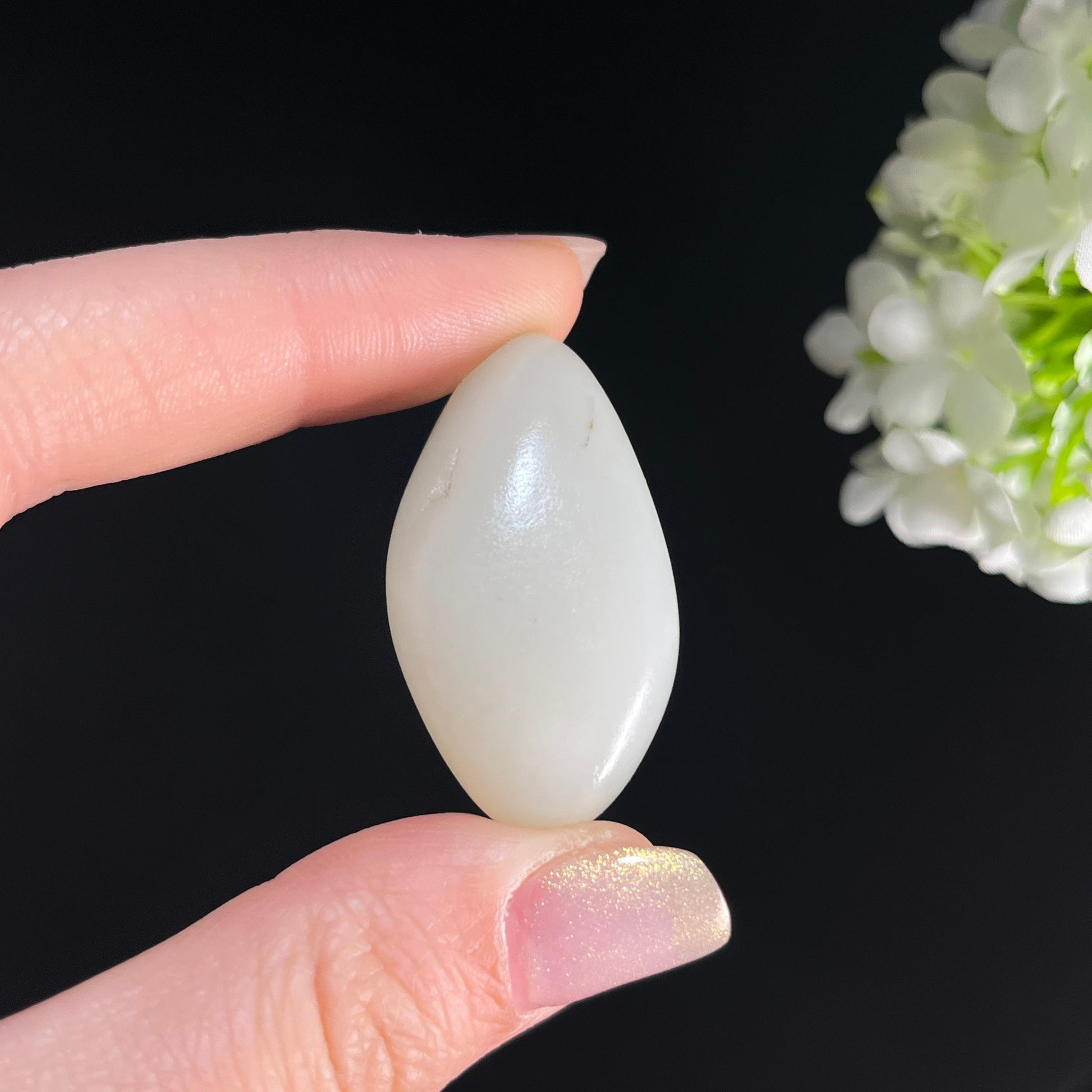 和田玉白玉“白露为霜”光白籽料（yc361366）