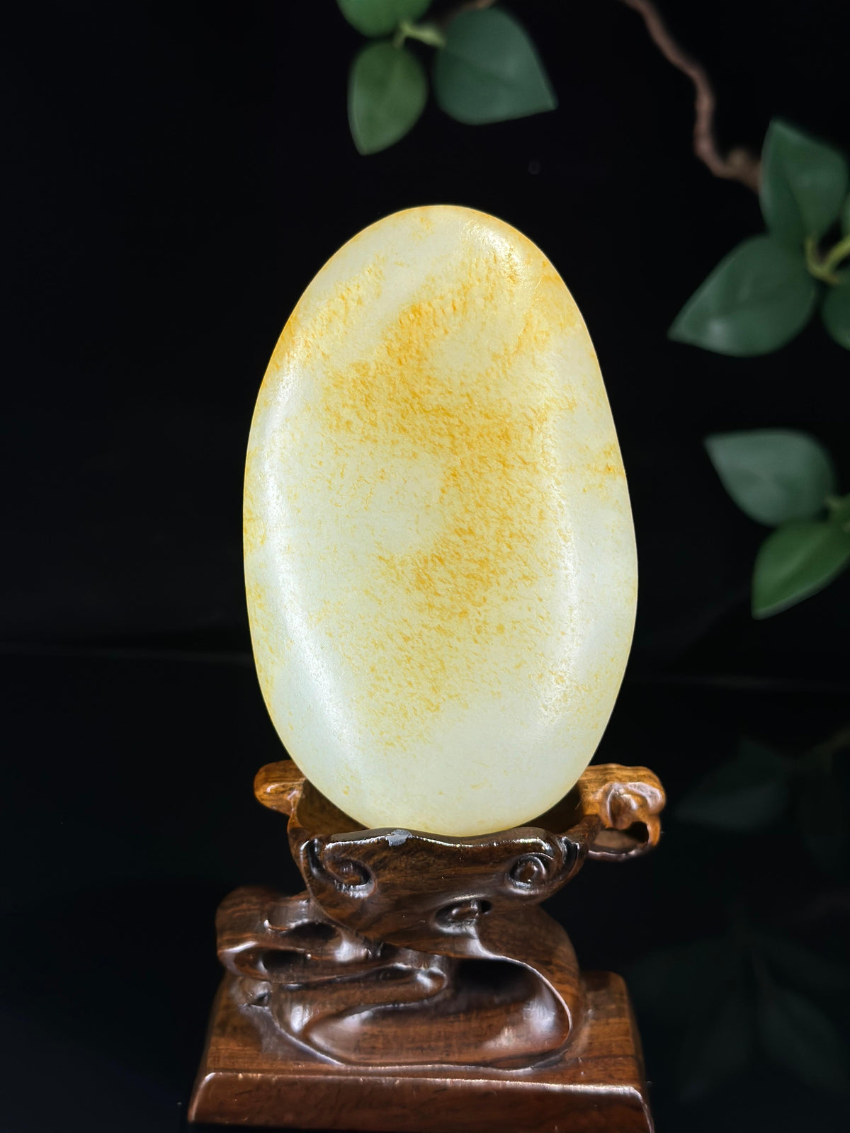 收藏级新疆天然和田玉白玉洒金皮籽料手把件（yc739700）