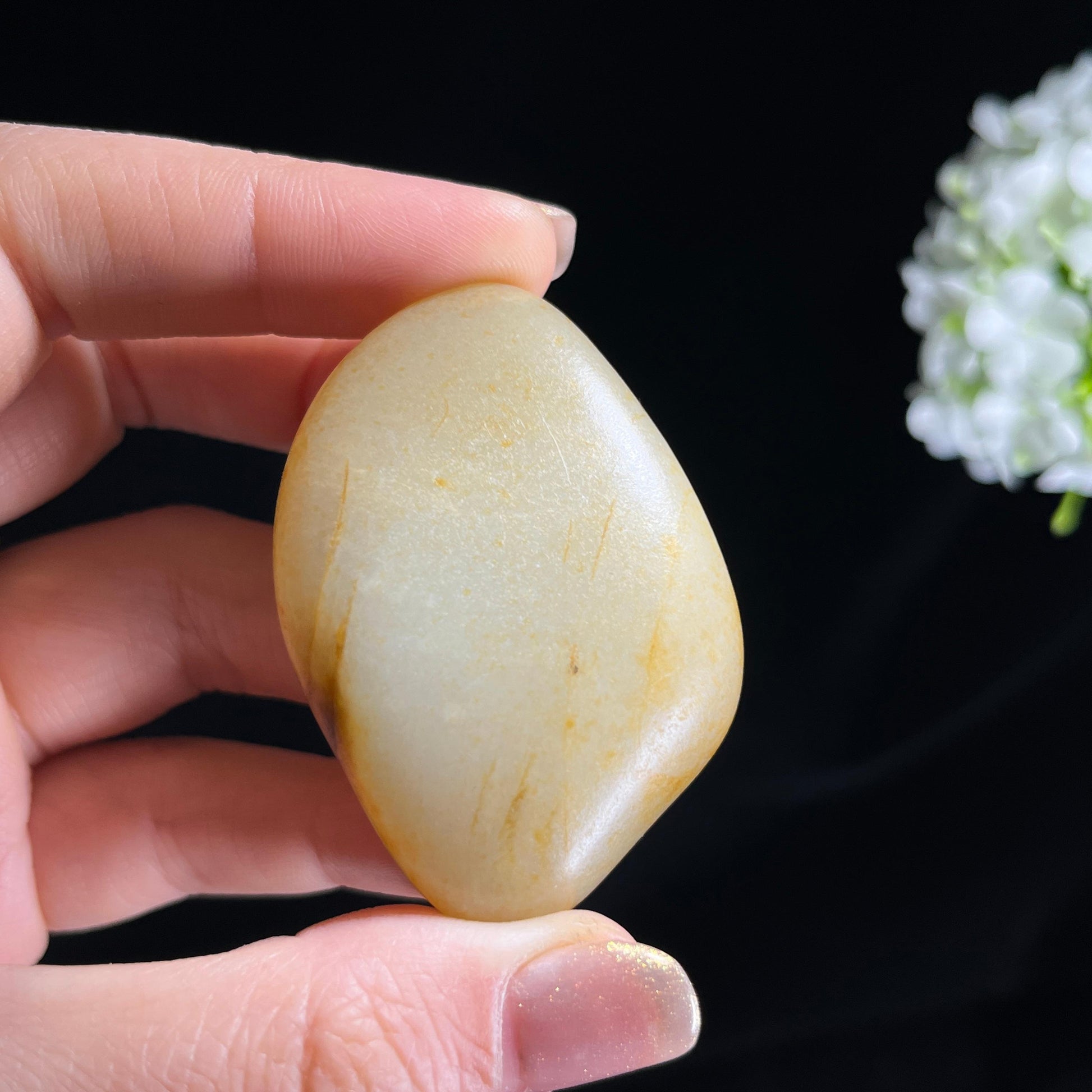 新疆天然和田玉白玉“金砂凝玉”洒金皮籽料原石（yc300245）