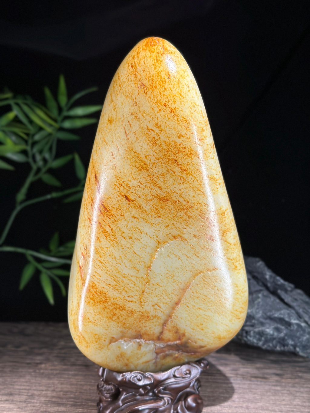 新疆和田玉典藏级白玉洒金洒红皮籽料摆件（yc716085）