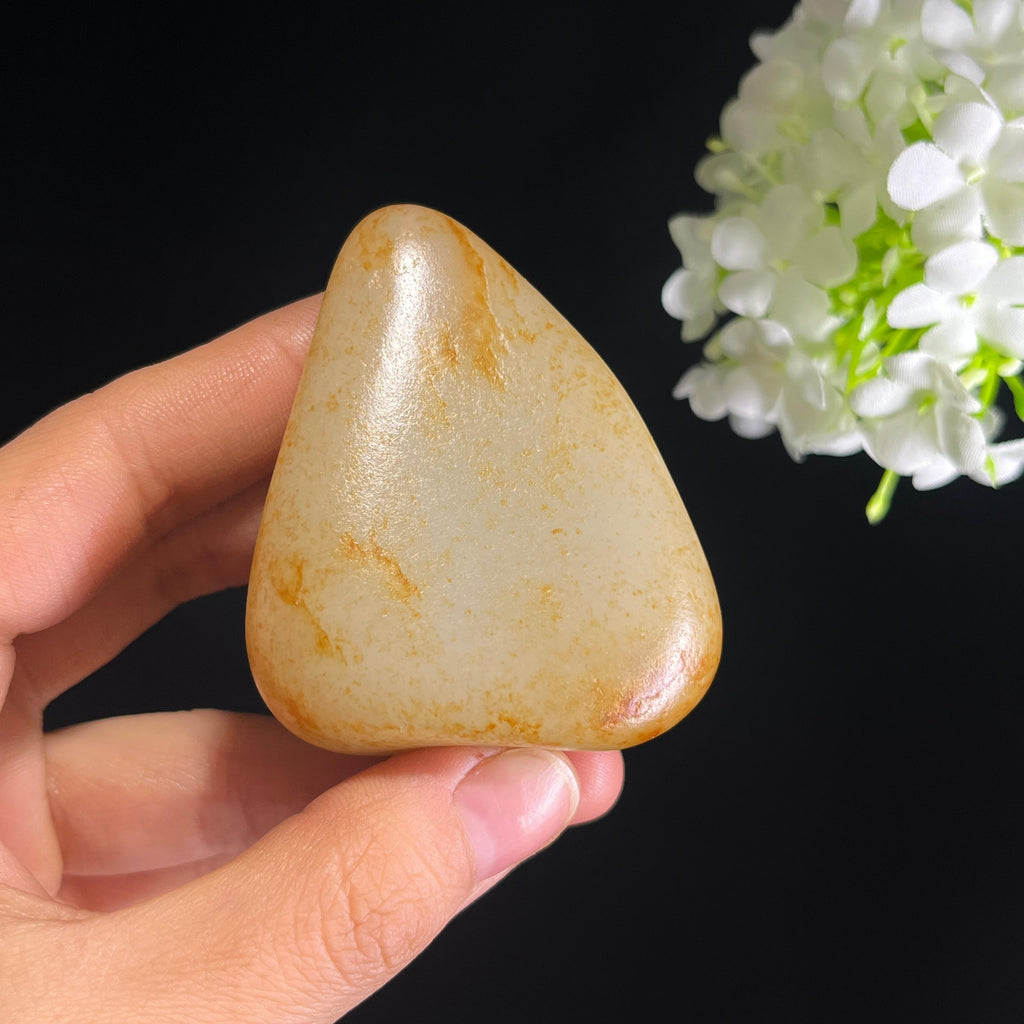 和田玉白玉“金风点玉”通体洒金皮籽料（yc349672）